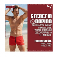 Sunga Boxer Masculina Puma UV50+ Lycra Xtra® Life Moda Praia Natação Psicina Verão 2025/2026 na Amazon