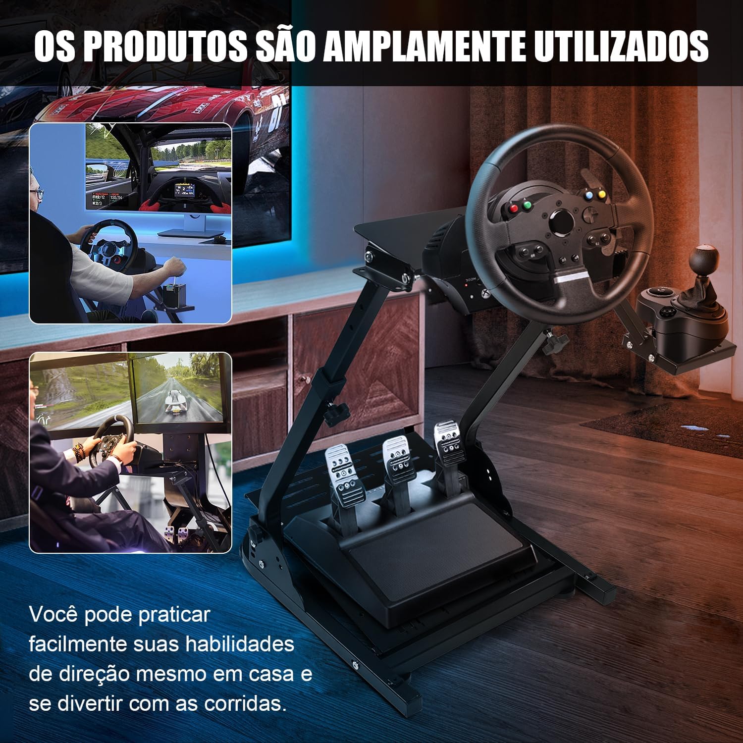 Suporte Cockpit Para Volante Logitech, Suporte Volante, Cockpit, Cockpit G25/G27/G29/G920/T300RS/T300GT/T500RS/TGT/T150/TS-PC/CSL/CSR/CSW, Suporte Para Volantes Preto, Suporte de Volante de Corrida na Amazon