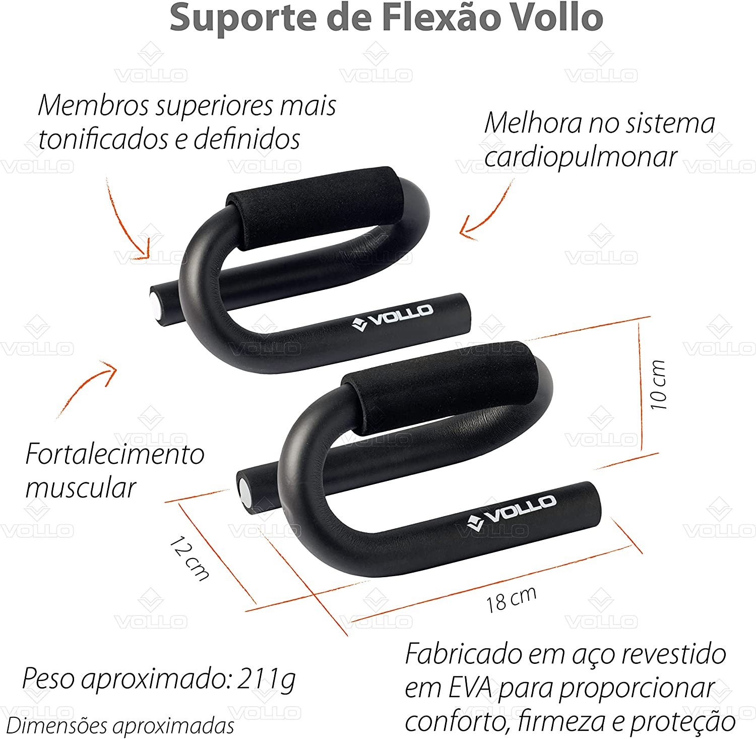 Suporte de Flexão Vollo Sports na Amazon