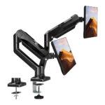 Suporte de Mesa Articulado para 2 Monitores de até 32″ Fitter, Ajuste com Pistão a Gás, VESA, Preto – F16 na KaBuM!