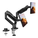 Suporte de Mesa Articulado para 2 Monitores de até 32″ Fitter, Ajuste com Pistão a Gás, VESA, Preto – F16 na KaBuM!
