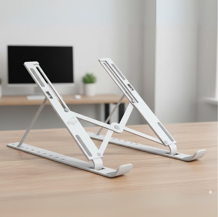 Suporte de Mesa Portátil para Notebook/Laptop de 10″ a 17,3″, 10 Níveis de Regulagem, Dobrável, Inclui Bolsa de Transporte, Branco, NTB8520W, ELG na Amazon