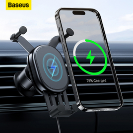 Suporte de Telefone para Carro com Carregador sem Fio - Baseus na Aliexpress