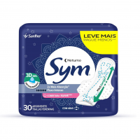 Sym Absorvente Premium Noturno Suave Com Abas Branco, 30 Unidades na Amazon