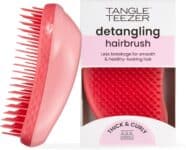 Tangle Teezer – Escova de cabelo desemabaraçadora The Original Thick & Curly para texturas grossas a crespas, úmido e seco. Cor: Rosa na Amazon