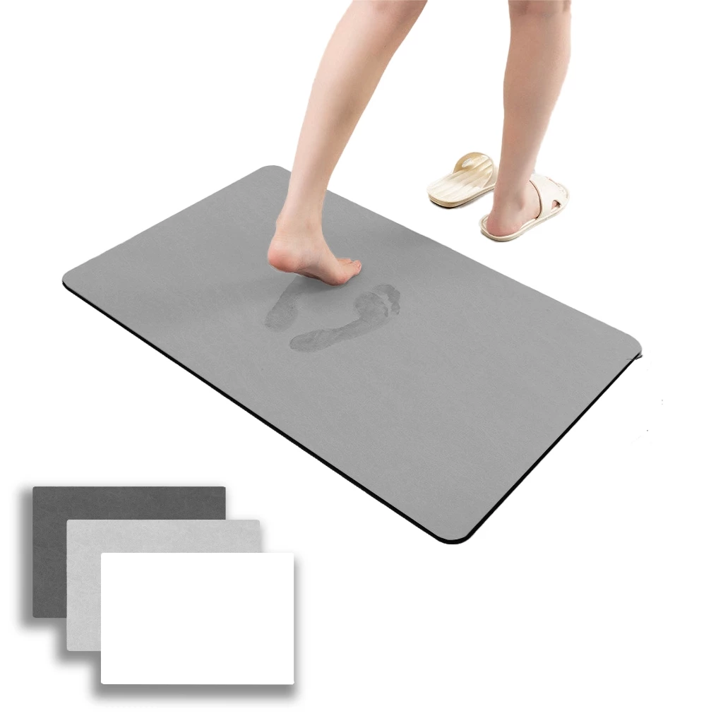 Tapete Banheiro Antiderrapante Impermeavel Pedra Diatomacea 60x40cm Absorvente Secagem Rapida na Shopee