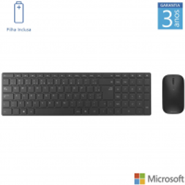 Teclado e Mouse Sem Fio Microsoft Designer Bluetooth Preto - 7N900005 na Multilaser