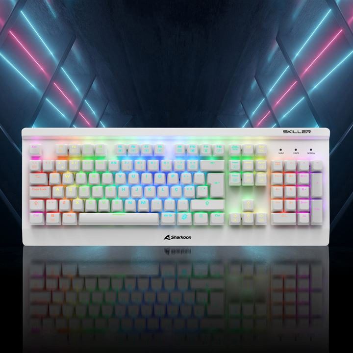 Teclado Gamer Sharkoon Shark Skiller Mech SGK3, RGB, Switch Kailh Red, Branco – SKILLER-SGK3-RGB-red na KaBuM!