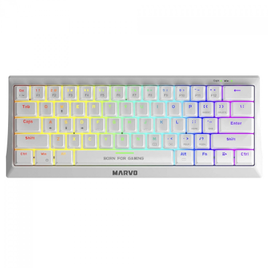Teclado Mecânico Gamer Marvo KG962WH Rainbow Switch Blue ANSI 60% White na Terabyte Shop