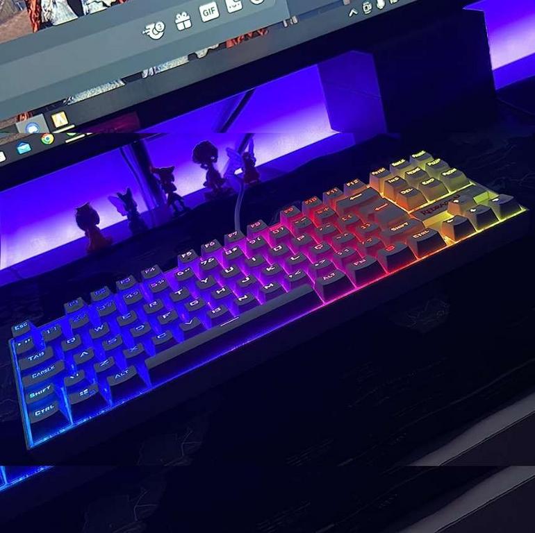 Teclado Mecânico Gamer Redragon Kumara RGB (Switch Outemu Blue) – Branco na Amazon