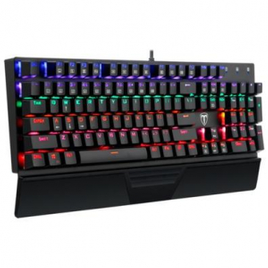 Teclado Mecânico Gamer T-Dagger Destroyer LED Rainbow Anti-Ghosting ABNT2 Switch Azul Preto - T-TGK305-BL na KaBuM!