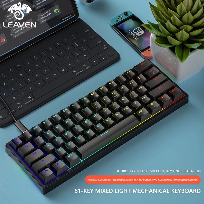Teclado Mecânico Leaven 60% RGB na Aliexpress