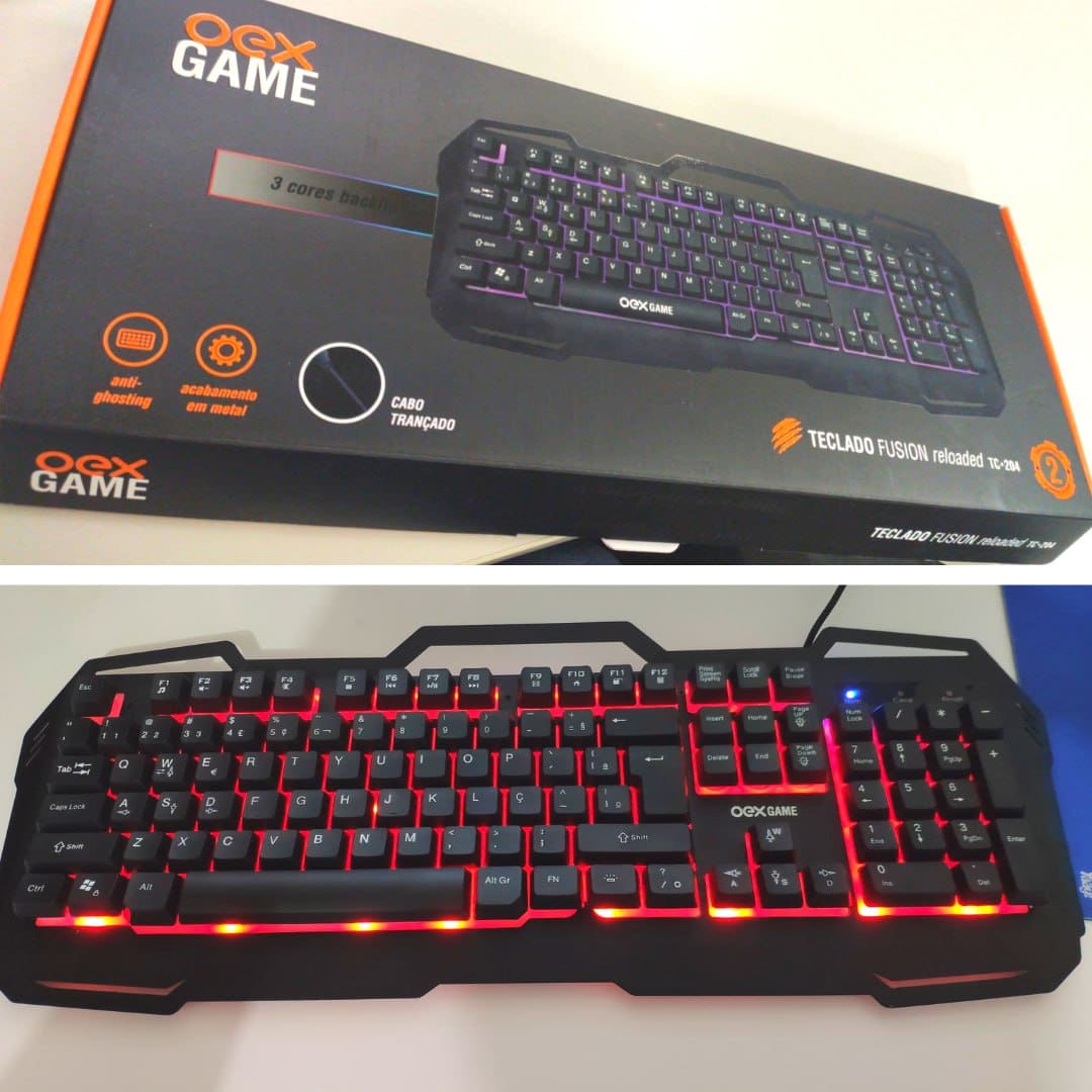 Teclado Multimidia Oex Gamer Fusion c/ 19 teclas anti-ghosting e Led USB TC204 na Amazon