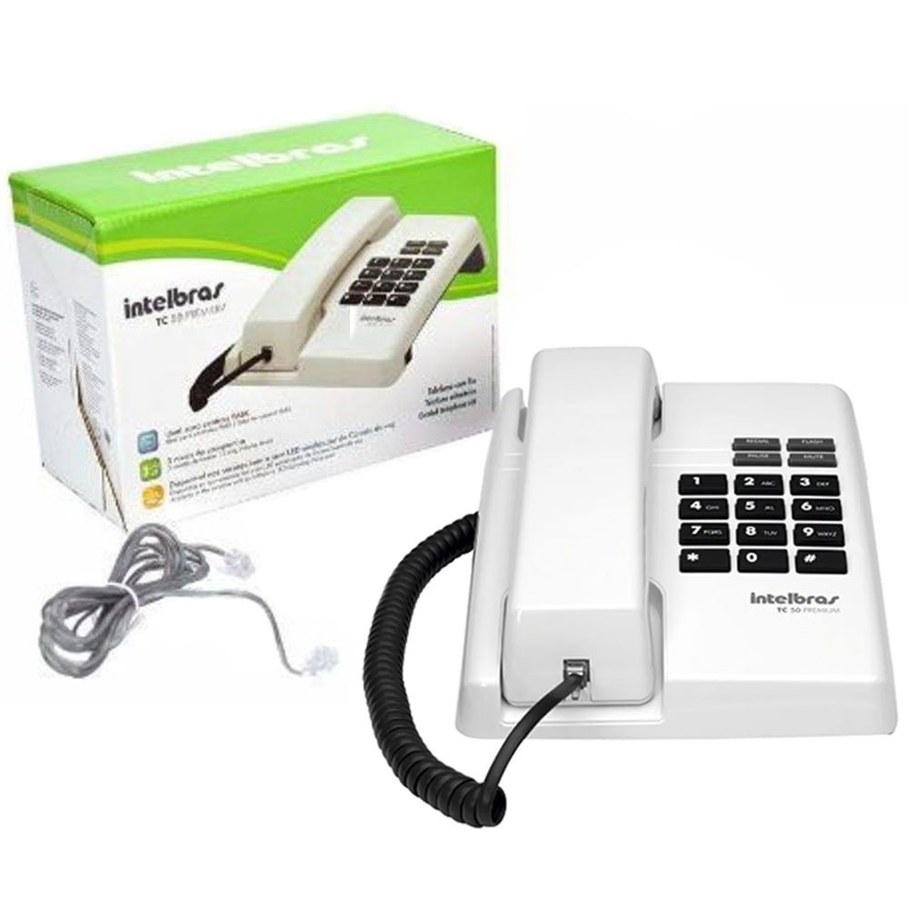 Telefone Com Fio TC 50 PREMIUM Branco Intelbras na Amazon