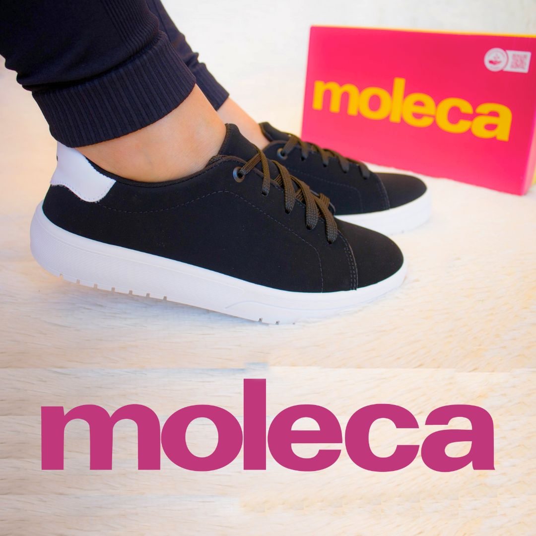 Tênis Casual Feminino Napa Preto Branco Moleca 5791.100 na Amazon