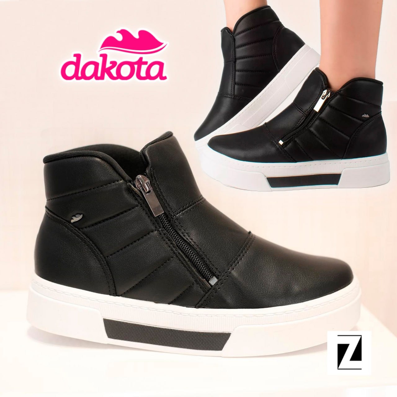 Tênis Dakota Com Zíper Cano Médio Feminino na Zattini