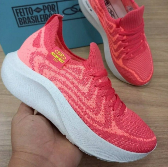 Tênis Olympikus Ultraleve 232G Feminino – Off white+Coral na Zattini