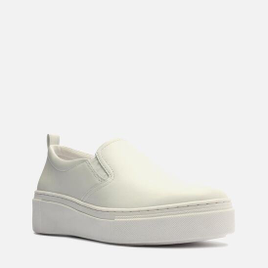 Tênis Slip On Branco Arezzo Couro Flatform Elástico na ZZ Mall