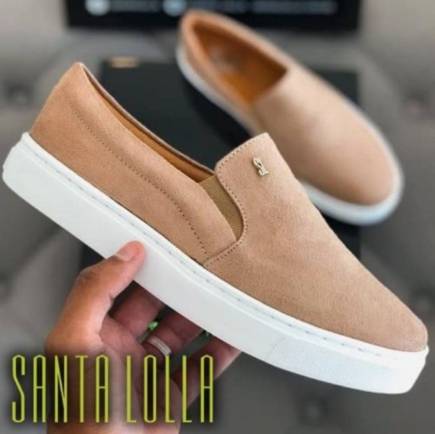 Tênis Slip On Santa Lolla Suede Bege na Dafiti