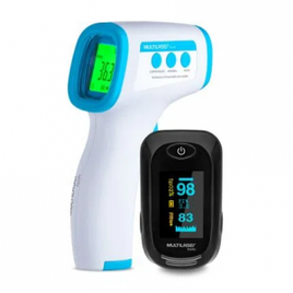 Termômetro Infravermelho sem Contato e Oxímetro de Dedo Oxygen Multilaser Saúde - HC261K na Multilaser