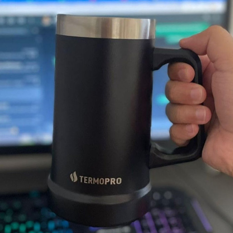 TERMOPRO Caneca Térmica para Cerveja 709ml Preto na Amazon