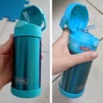 Thermos Garrafa térmica infantil Funtainer, aço inoxidável, 355 ml, azul-petróleo na Amazon