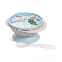 Tigela Com Ventosa Oliver E Colher Plasútil Azul No Voltagev na Amazon