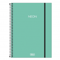 Tilibra - Caderno Espiral Capa Plástica Universitário 1 Matéria Neon Turquesa 80 Folhas, Formato: 200mm X 275mm na Amazon
