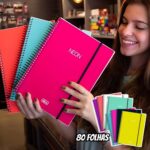 Tilibra – Caderno Espiral Capa Plástica Universitário 1 Matéria Neon Turquesa 80 Folhas, Formato: 200mm x 275mm na Amazon
