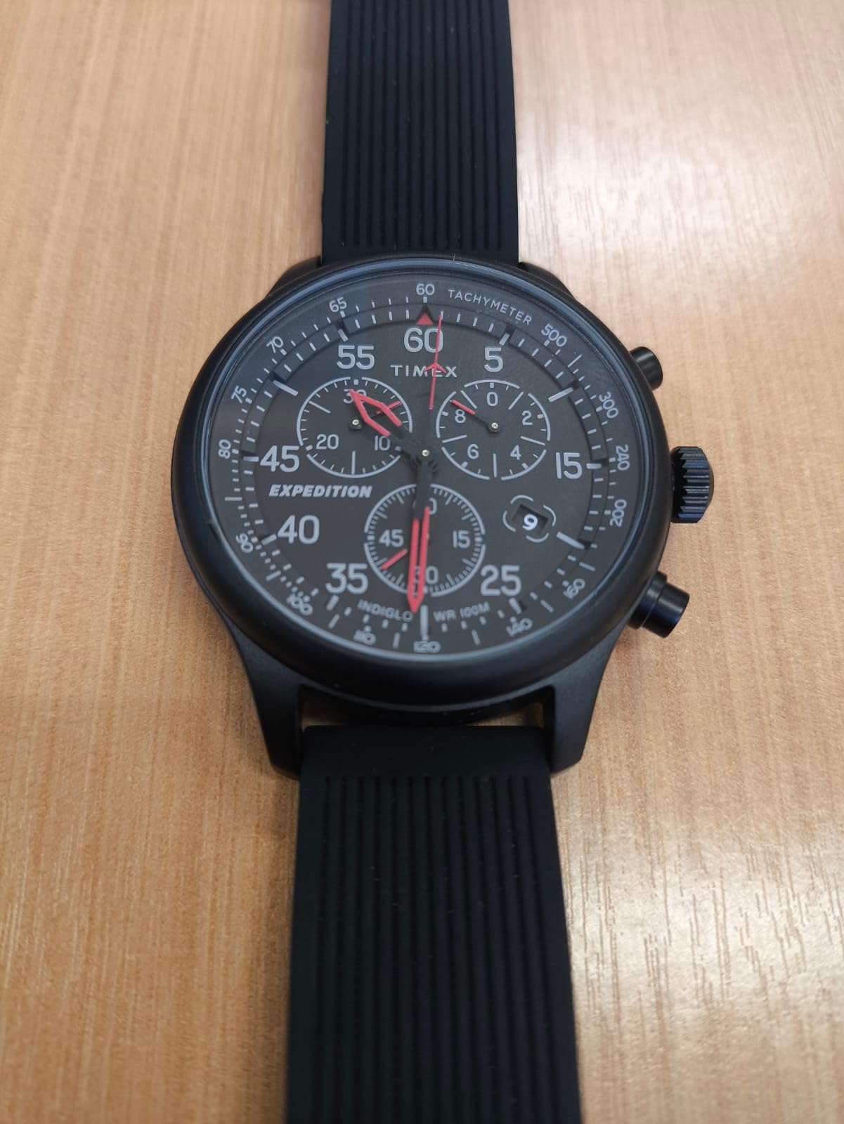 Timex Relógio masculino Expedition Field Chrono de 43 mm – pulseira marrom, mostrador preto, caixa prateada na Amazon