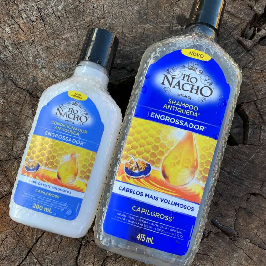 Tio Nacho KIT Shampoo e Condicionador Engrossador, Aumenta a Espessura do Fio para um Cabelo Mais Forte e Volumoso, 415ml na Amazon