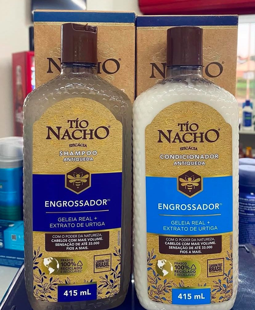 Tio Nacho – Shampoo Antiqueda Engrossador para dar mais volume aos cabelos, 415ml, Cabelos lindos e brilhantes na Amazon