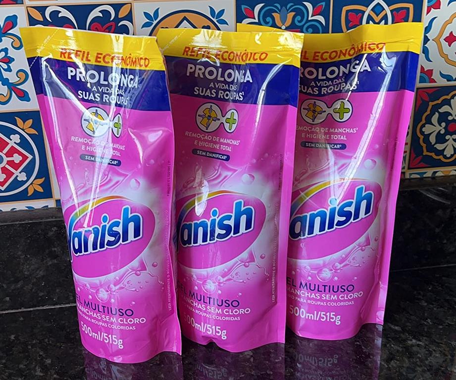 Tira Manchas em Gel Vanish Multiuso 500ml Refil Econômico para roupas coloridas na Amazon
