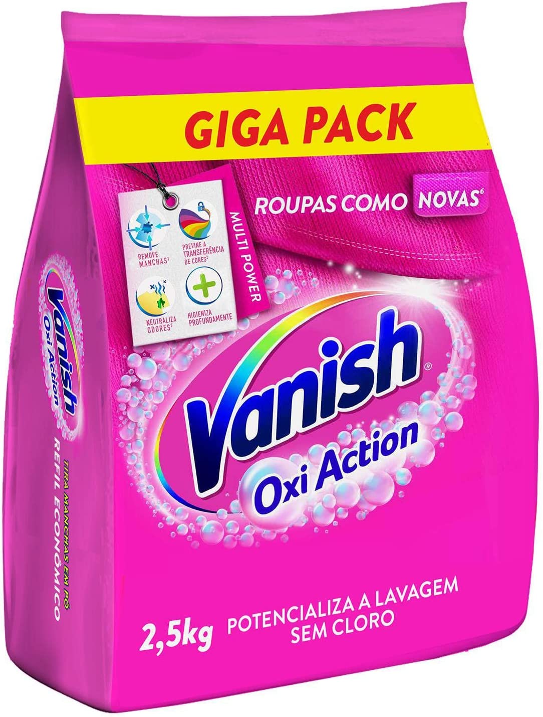 Tira Manchas em Pó Multi Power Oxi Action 2,5kg Refil – Vanish na Amazon