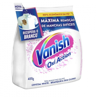 Tira Manchas Em Pó Vanish Crystal White Oxi Action 400g Para Roupas Brancas Refil Econômico na Amazon
