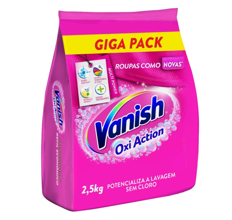 Tira Manchas em Pó Vanish Multi Power Oxi Action 2,5kg Refil Econômico para roupas coloridas na Amazon
