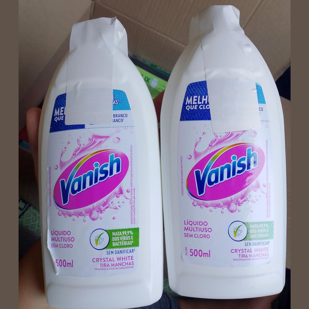 Tira Manchas Vanish Líquido Crystal White para roupas brancas 500ml na Amazon