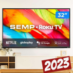 TLC, Smart TV LED 32′ HD Semp 32R6500 – Wifi, HDMI, USB, preto na Amazon