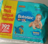 Toalha Umedecida Ultrafresh, Babysec, 192 unidades na Amazon