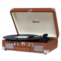 Toca Discos HI FI Raveo Sonetto Chrome, Vinyl, Bluetooth, USB, Aux, Marrom - 26401 na KaBuM!
