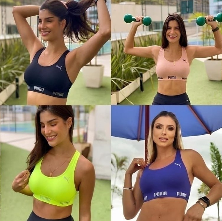 Top Academia Puma Alta Sustentação Sem Bojo Sem Costura Treino Fitness Esportivo Feminino Original. na Amazon