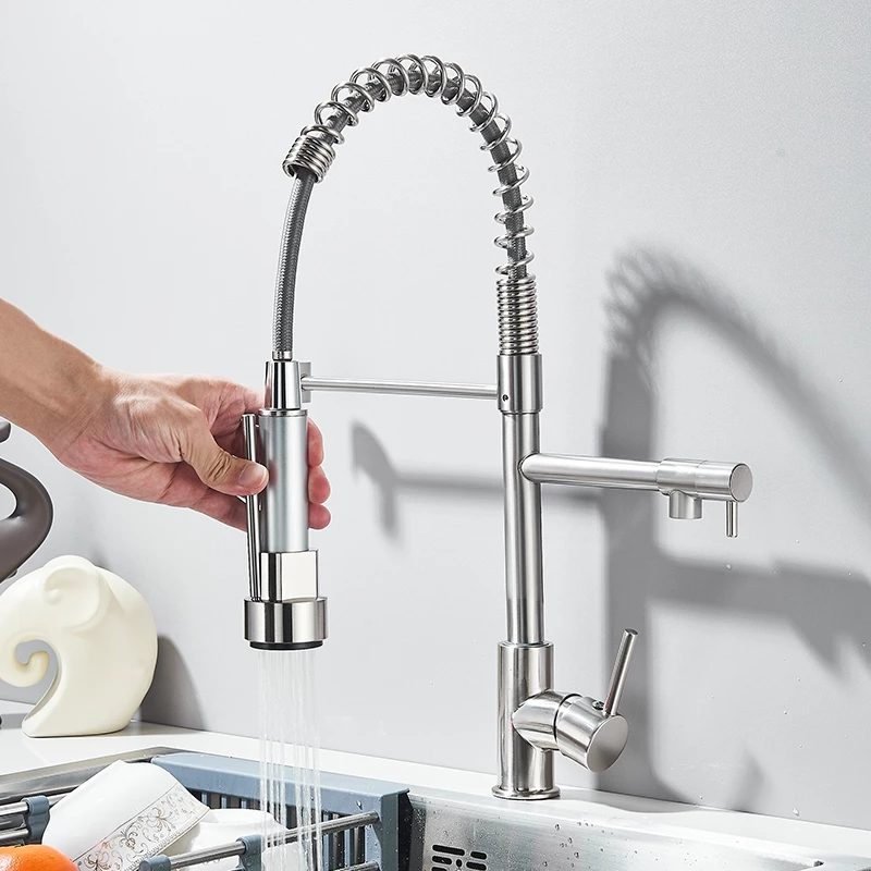 Torneira Cozinha Gourmet de Bancada Monocomando Cromado Com Spray Flexível Misturador na Shopee