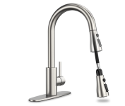 Torneira Cozinha Gourmet, LucZeng Misturador Monocomando Extensível com bico giratório de 3 modos de jato, pulverizador dobrável, alça única de arco alto extraível, Aço Escovado na Amazon