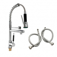 Torneira De Cozinha Spray Com Rotação De 360 Graus  Cromado Dobrável Flexível 50cm - Importação na Bang Good