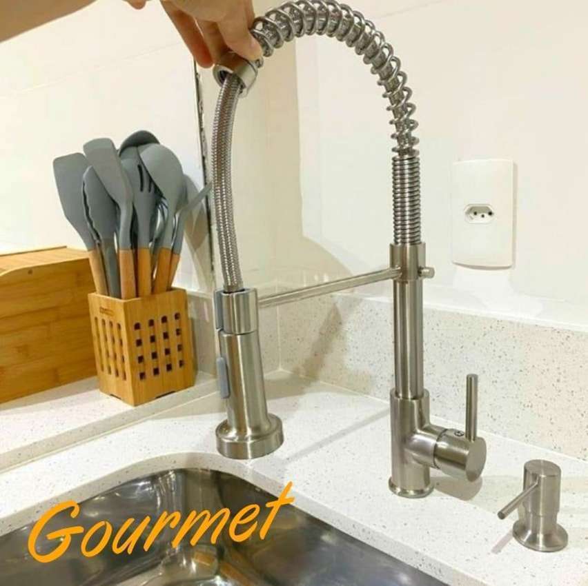 Torneira para Cozinha Gourmet de Mesa com Mola – Monocomando Cromado Nell AM-01 na Magazine Luiza