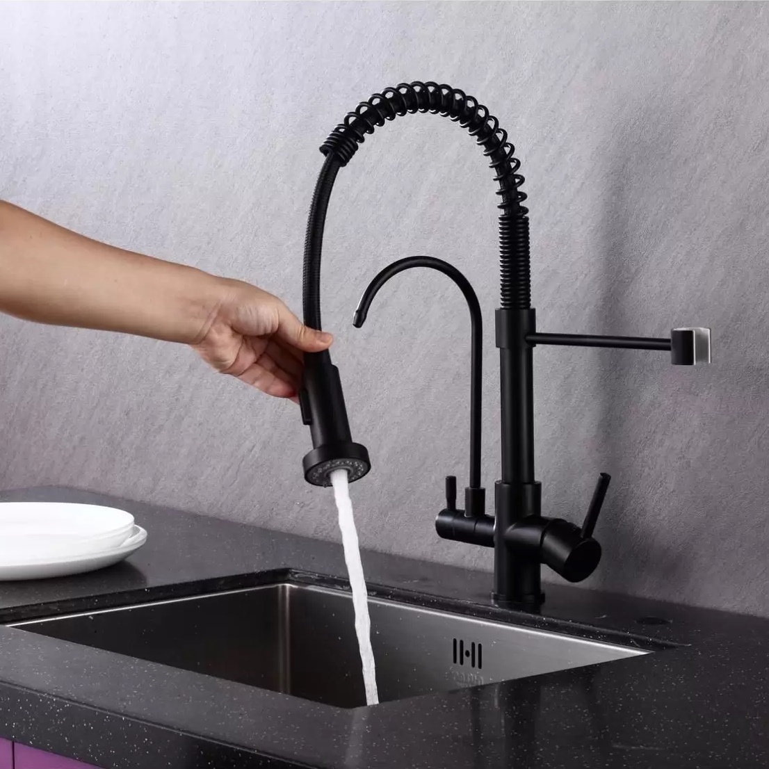 Torneira para Cozinha Gourmet de Mesa Dupla Nell – F-02 PRE Preto na Magazine Luiza