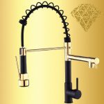 Torneira para Cozinha Gourmet de Mesa Dupla Saída – Monocomando Nell YL-03 Preta e Dourada na Magazine Luiza