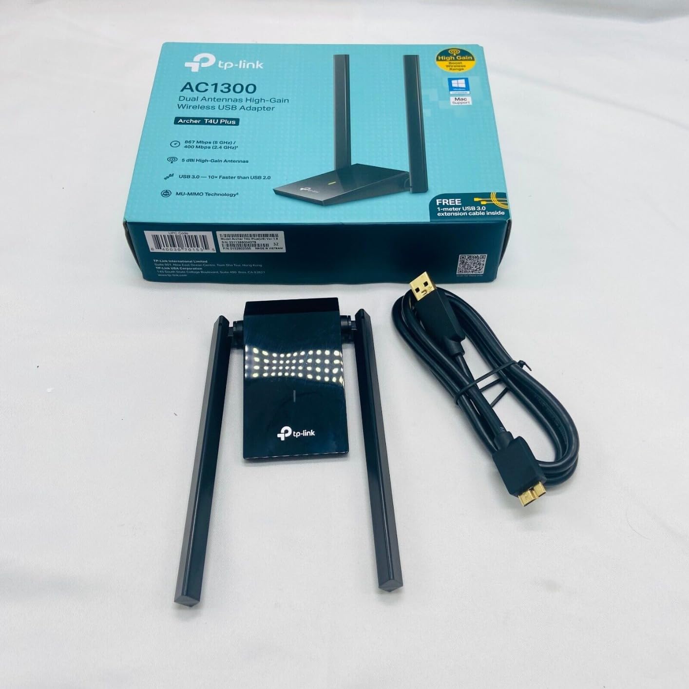 TP-Link Adaptador USB WiFi, AC1300Mbps Dual Band 5dBi antena de alto ganho 2,4GHz/5GHz adaptador de rede sem fio para PC desktop (Archer T4U Plus) na Amazon
