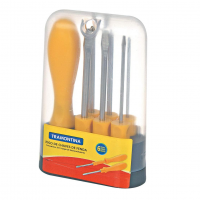 Tramontina 41110506 Jogo De Chaves De Fenda Com Pontas Intercambiáveis, Conjunto De 6 Peças, Amarelo na Amazon