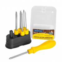 Tramontina 41110506 Jogo De Chaves De Fenda Com Pontas Intercambiáveis, Conjunto De 6 Peças na Amazon